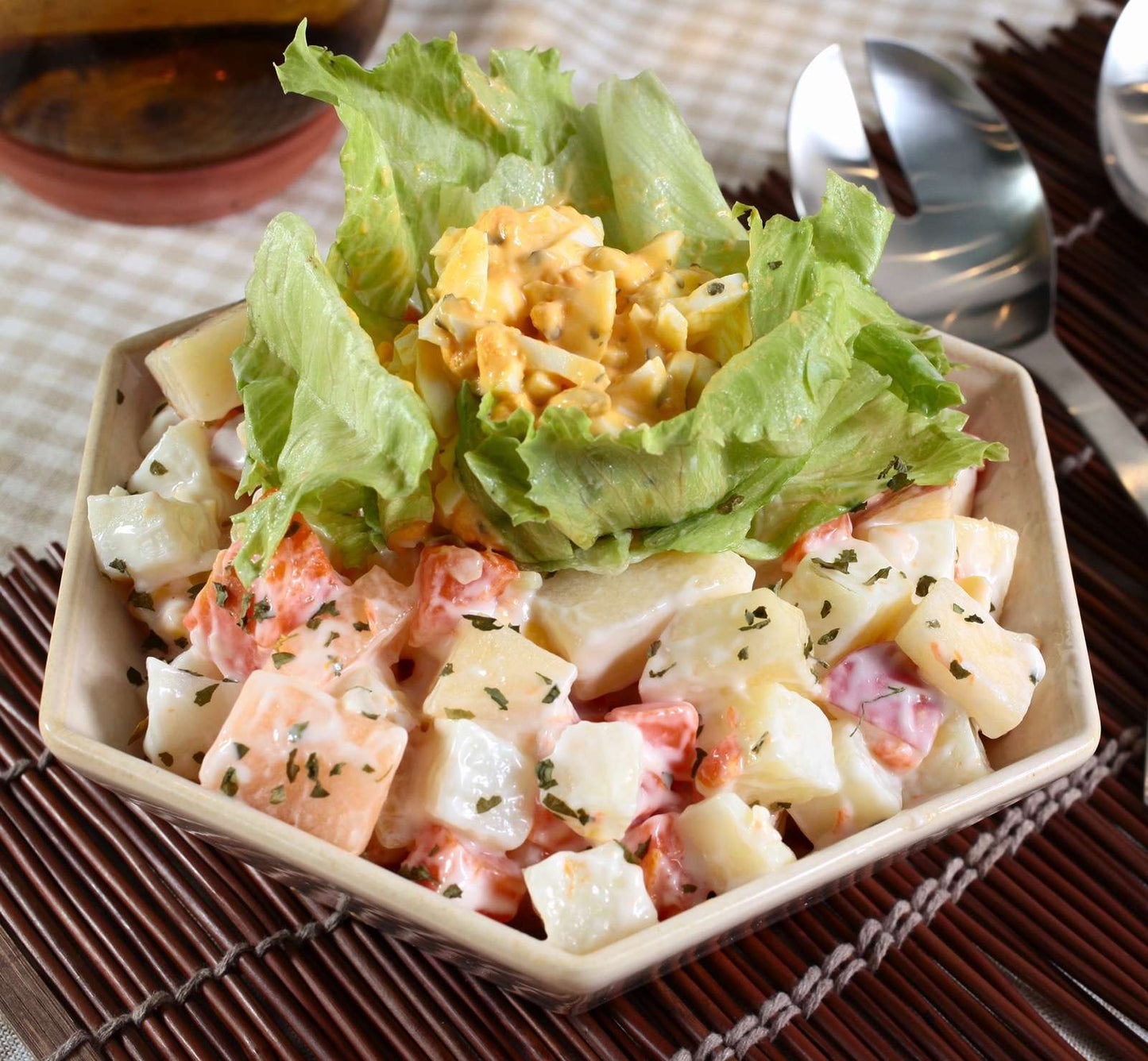 013 廚師沙律 ( 碎蛋沙律 + 鮮雜果薯仔沙律 )🌱