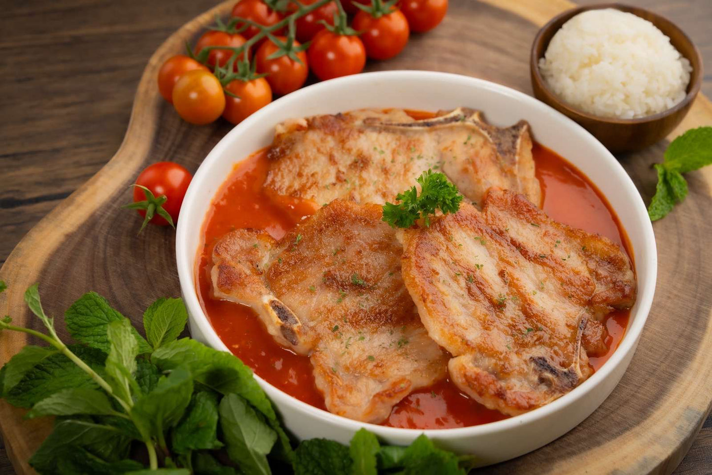 120 拿破崙鮮茄燴豬扒飯