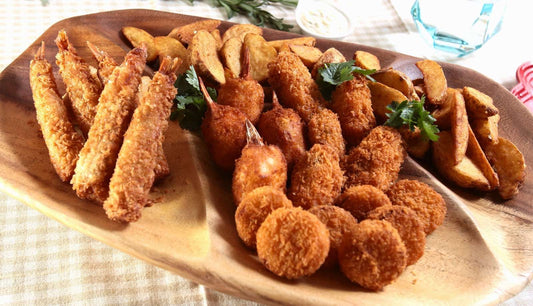 063 吉列海鮮拼盤 ( 吉列帶子, 蟹鉗, 虎蝦, 廣島蠔, 脆薯角 ) 約50件