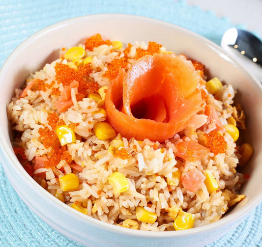 113 挪威煙三文魚蟹籽炒飯